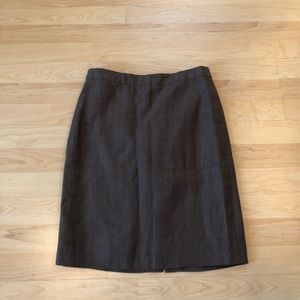 J. Crew 100% Linen Brown Tan Pencil Skirt Size 0